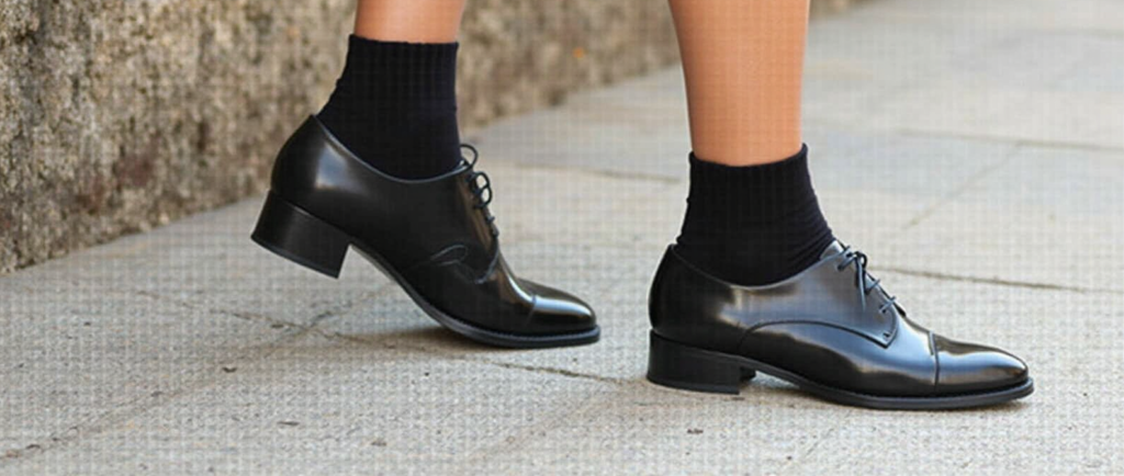 black socks with shoes