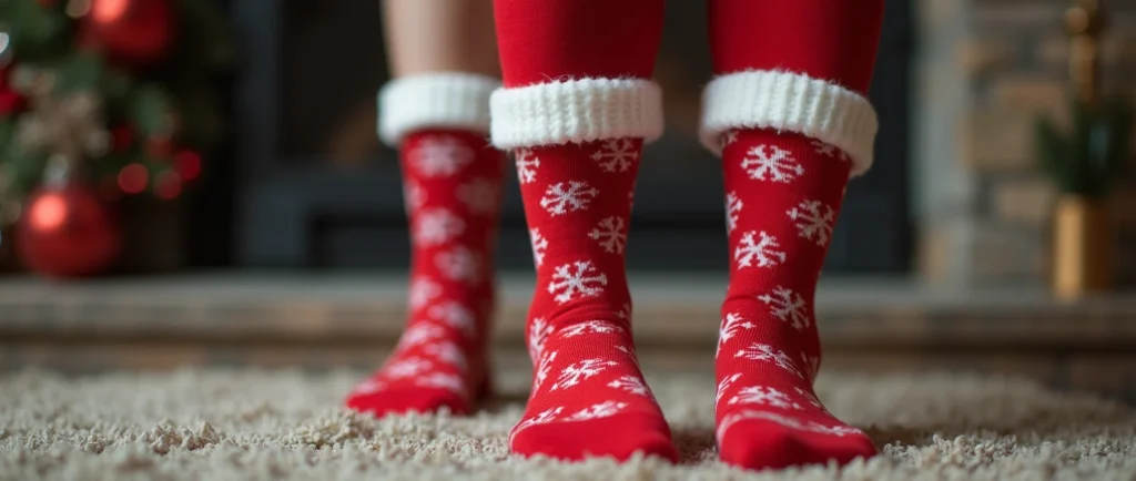 Find stylish and festive men's santa socks for the holiday season. Perfect for spreading holiday cheer!