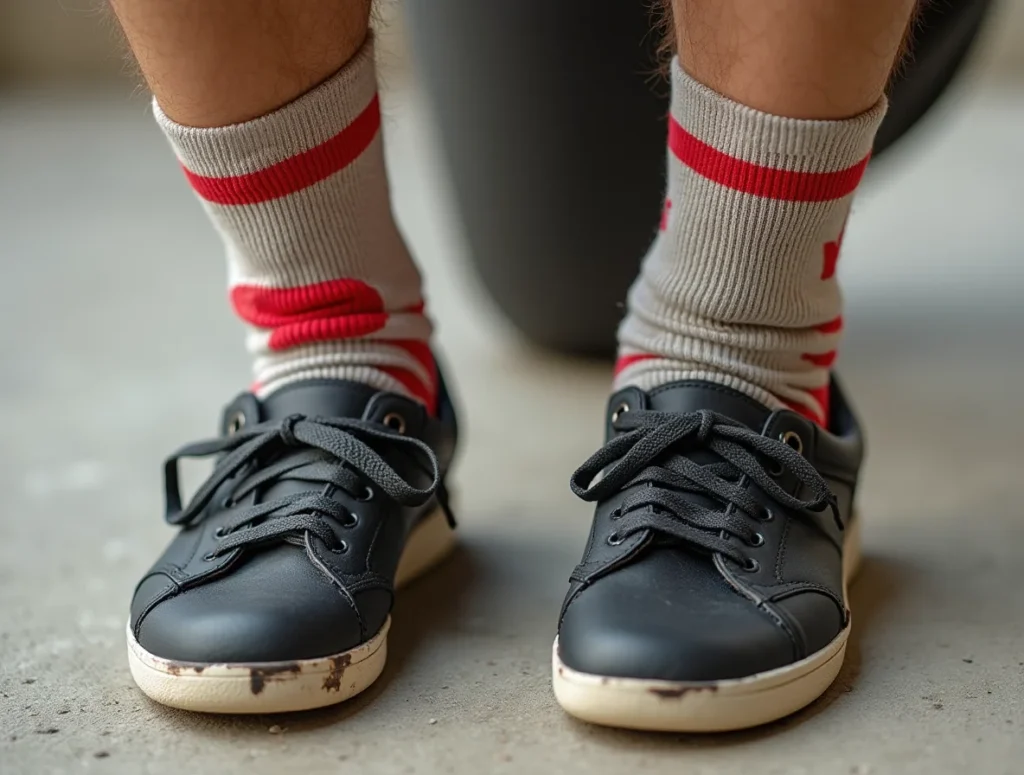 white socks with black shoes