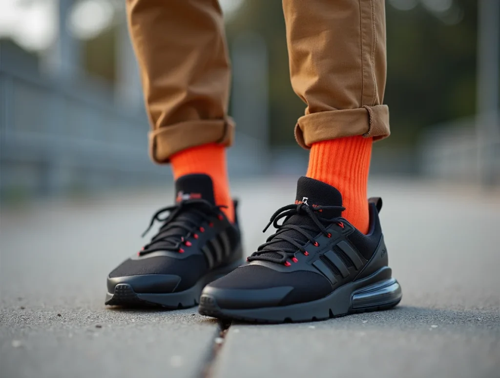 socks with black sneakers