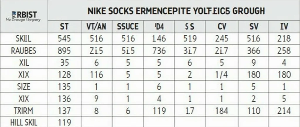 nike sock size chart